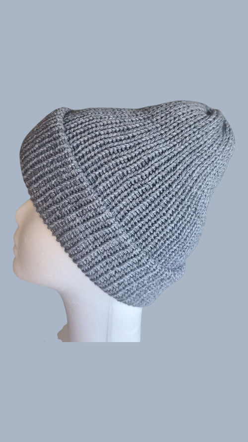 Beanie Cashmere Wool Blended Gray Color