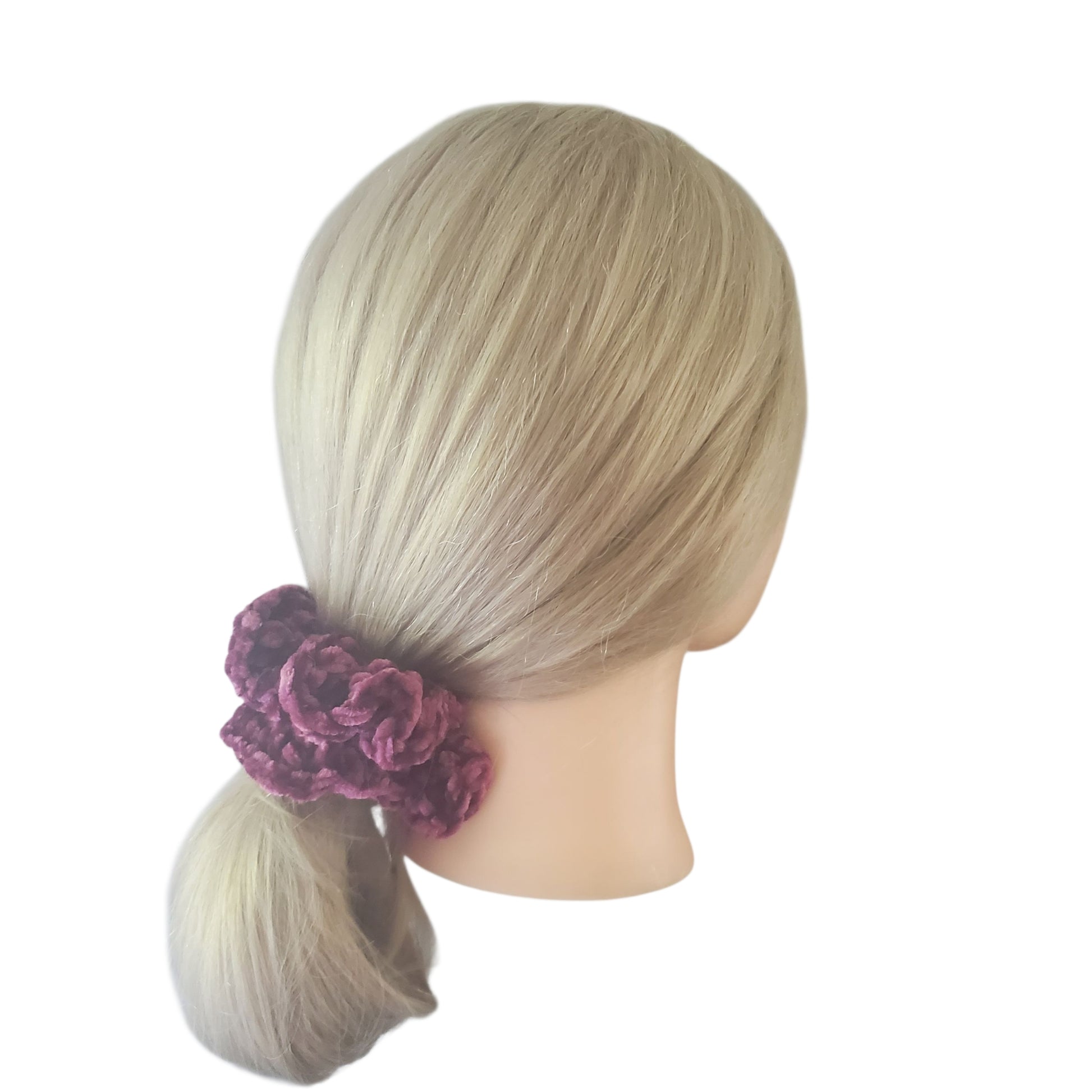 Scrunchie Velvet Hair Tie Handmade Bordo Color